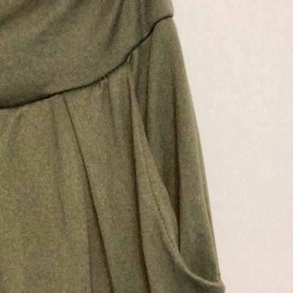 American Dream khaki jersey knit strapless jumpsuit size xs - Picture 5 of 8